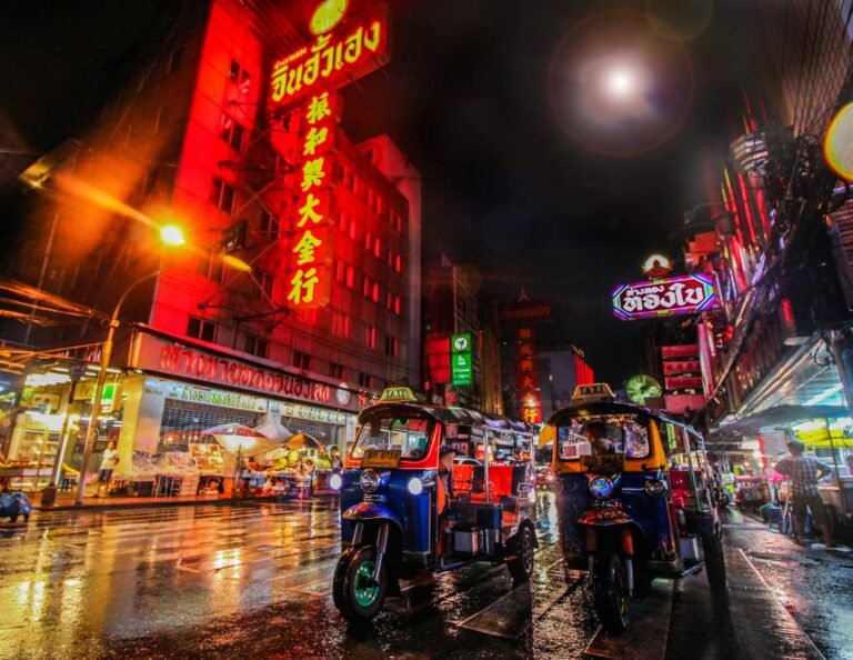 Tuk Tuk Taxi as a way to get around in Bangkok's Chinatown